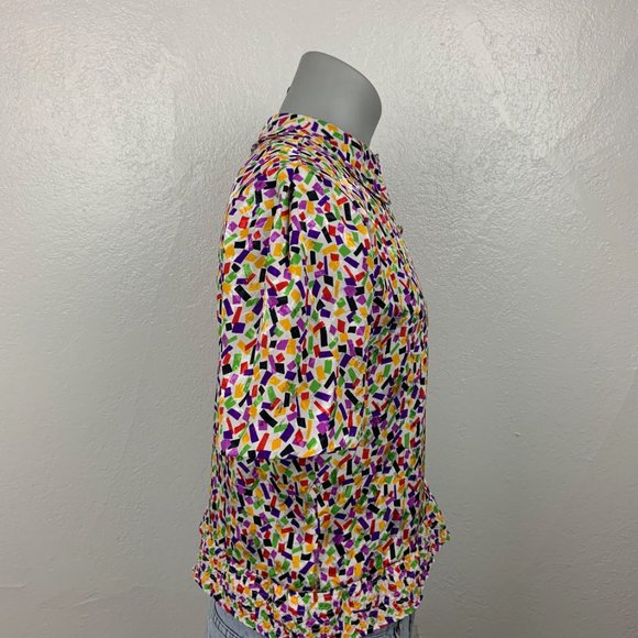 Pierre Cardin Colorful Confetti 90s Womens Shirt - Picture 4 of 5